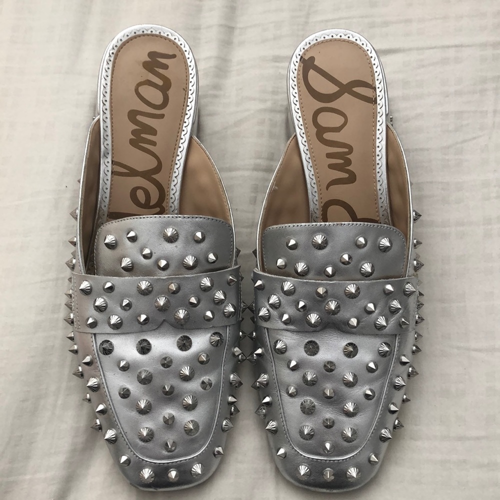 Sam Edelman Silver Mules